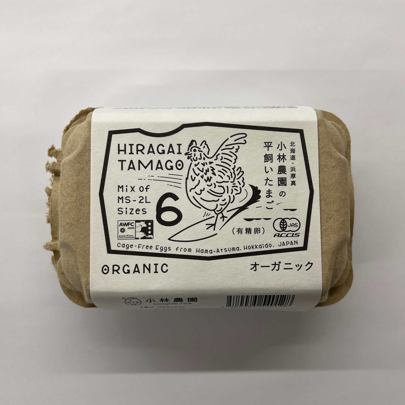 IOB テンアール オーガニック有機鶏卵 6個入り 平飼い 赤卵