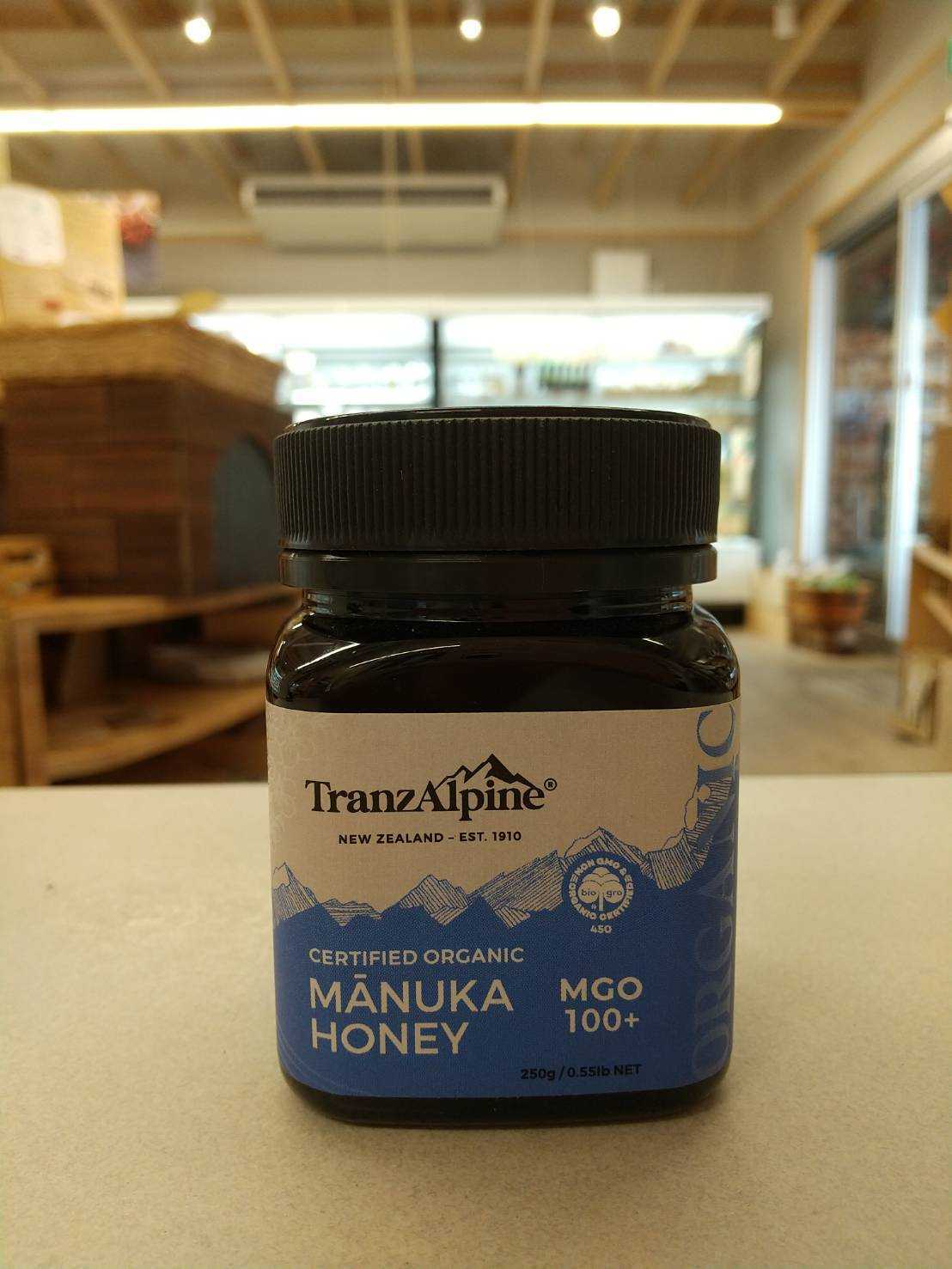 TranzAlpine オーガニック・マヌカハニー MGO100+ 250g