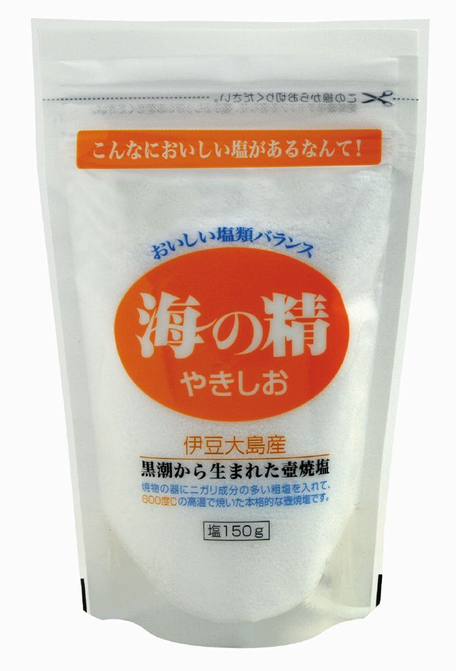自然海塩 海の精やきしお（スタンドパック）150g マイクロプラスチックゼロ