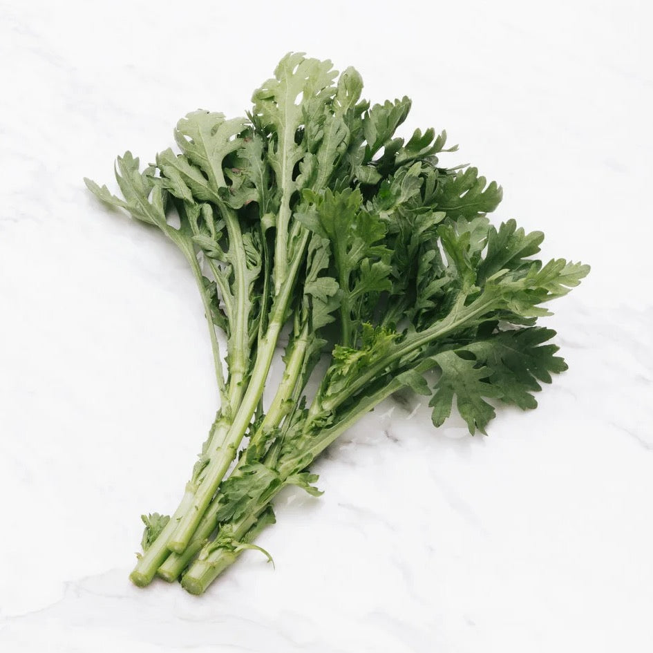 【2026お正月】 茨城県産の春菊　無農薬・無化学肥料約150ｇ ※12/28〜30お届け限定