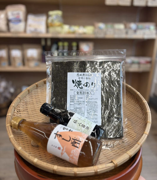 農薬・添加物ゼロにこだわった食材セット｜本物の焼のり・すし酢・醤油で作る手巻き寿司用食材３点セッ｜子どもの日