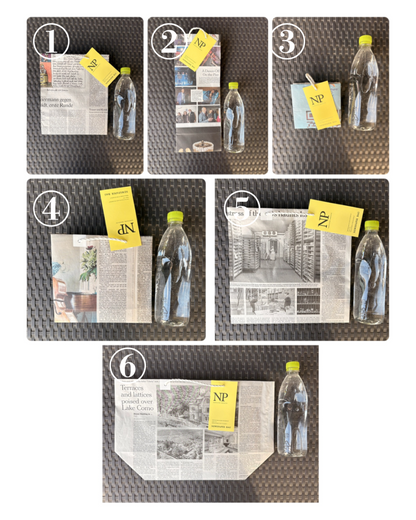 ペーパーバッグ 1枚｜英字新聞リサイクル・プラスチックフリー・就労支援事業所handmade｜全6種類からお選びください