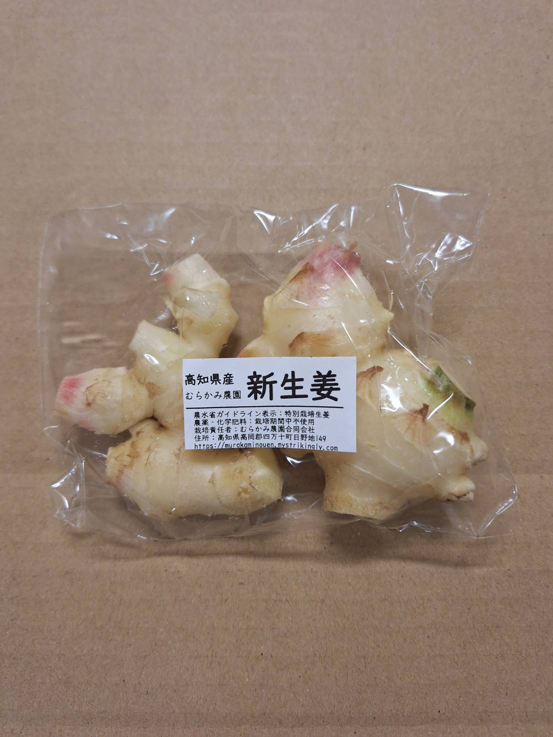 【2026お正月】村上農園の新しょうが 100gP 無農薬・無化学（高知県）村上農園　 ※12/28日～30日　お届け限定